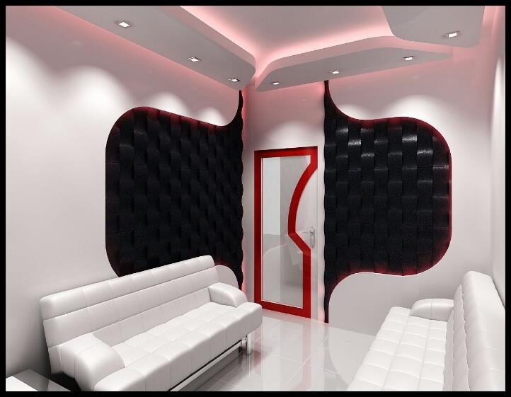 Retail lounge with bespoke wall treatment