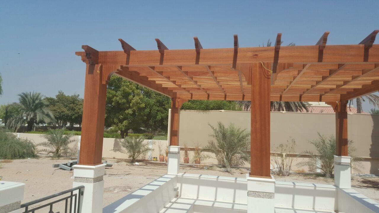 Landscape pergola structure, private villa